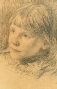 Early 20th Century, a head study of a girl, pencil and charcoal, possibly German School, 8.5