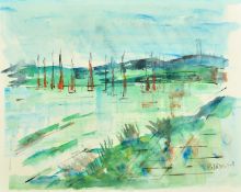 Alfred Birdsey (1912-1996), yachts in a bay, probably Bermuda, watercolour, signed, 16