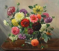 Albert Williams (20th Century), a still life of Chrysanthemums, oil on canvas, signed, 20