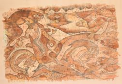 Francisco Toledo (1940-2019) Mexico, 'Juarez Salvado de las Aguas', Circa 1986, mixed media, mostly