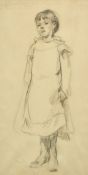 Dora Meeson (1869-1955) Australian, 'Pencil Drawing of a Chelsea Girl', Circa 1920, label verso, 18