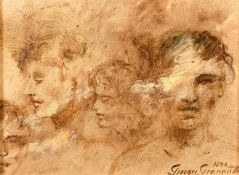 Giorgio Giannotti (20th Century) Italian, Head studies, oil on canvas, signed, 7