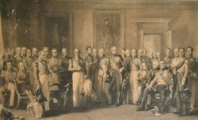 J. P. Knight after C. G. Lewis, 'The Waterloo Heroes Assembled at Apsley House', engraving, 21.5
