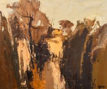 Donald Mcintyre (1923-2009), 'Path to Field', oil on board, signed with initials, inscribed verso,