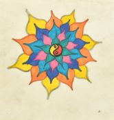 20th Century, two stylised geometric floral studies, watercolour, one indistinctly signed, each 8