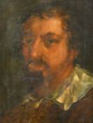 18th Century Continental School, a head and shoulders portrait of a male figure, oil on canvas, 15.
