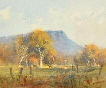 Rodney Symmons (b. 1937) Australian, 'Tasmanian Pastoral', watercolour, signed, with gallery label