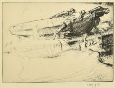 Edmund Blampied (1886-1966), 'Fisherman's Return', etching, signed in pencil, plate size 6.75