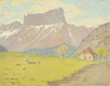 Charles Joshua Kelsey (1870-1960), 'Mont Aiguille', pastel, signed, 9.75