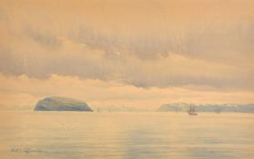 Fred R. Fitzgerald (1869-1944), shipping in a Northern sea, watercolour, signed, 11.5