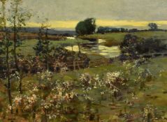 Tom Campbell (1865-1943), 'Evening After Rain', oil on canvas, signed and inscribed verso, 12