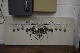 'Killer Wings', an amusing colour print on canvas.