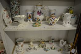 A good collection of 19th century and later decorative porcelain to include vases, figure groups