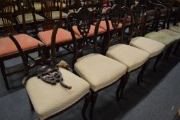 Four Edwardian dining chairs (faults).