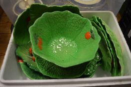 A quantity of Carlton ware and other leaf shaped serving dishes.