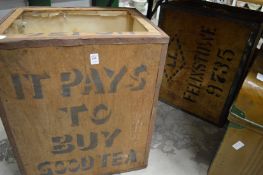 Two old tea chests.