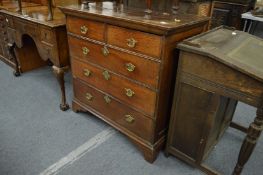 An 18th century oak chest of drawers.