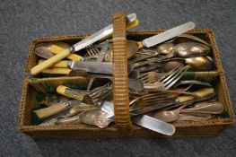 A basket of flatware.