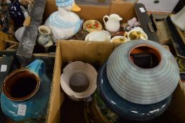 Decorative pottery and porcelain.