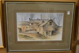 Farm buildings, watercolour.