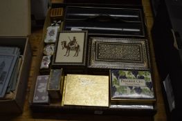 Trinket boxes, playing cards etc.