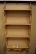 Pine shelves.