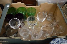 A collection of glass rummers and other items.
