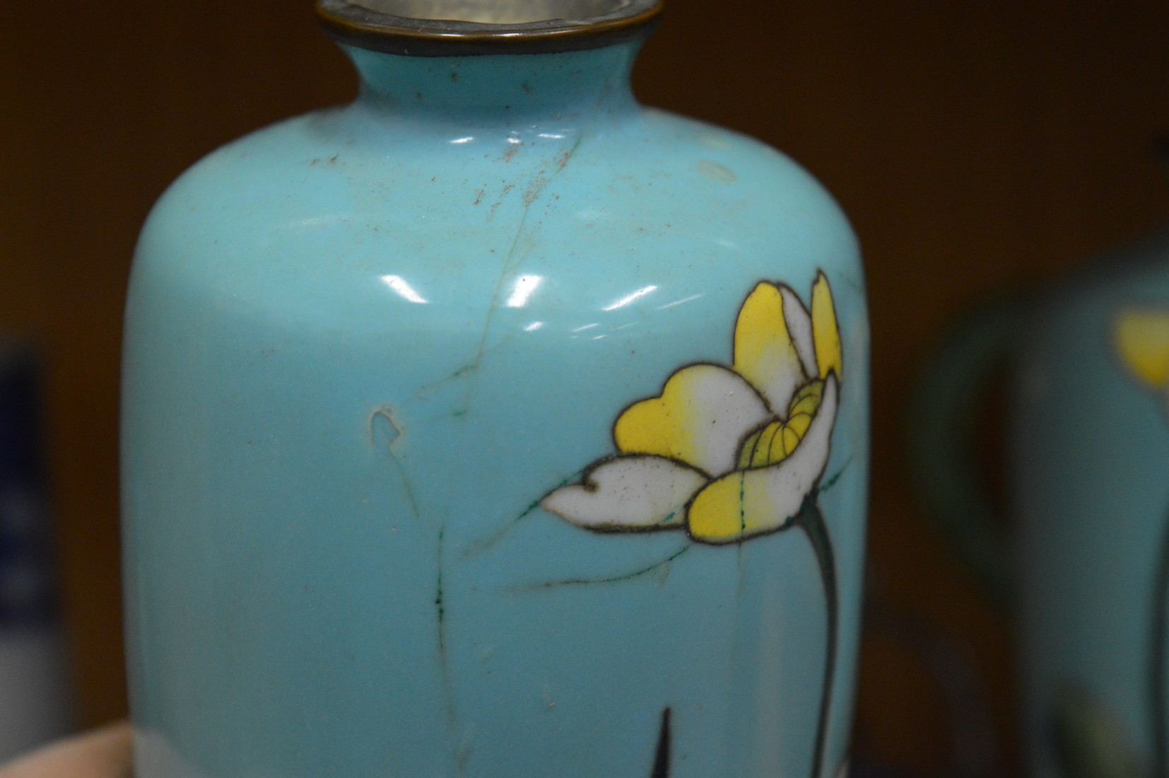 A pair of cloisonne vases and stands (faults) together with other decorative china etc. - Image 2 of 3