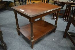 A mahogany two-tier occasional table.