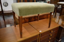 A Hepplewhite design stool with inlaid satinwood tapering legs.