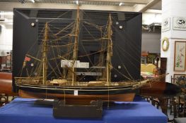 A model sailing ship.