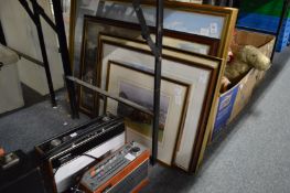 Pictures, radios, records and a typewriter.