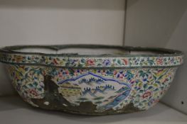 Chinese enamel dish (faults).