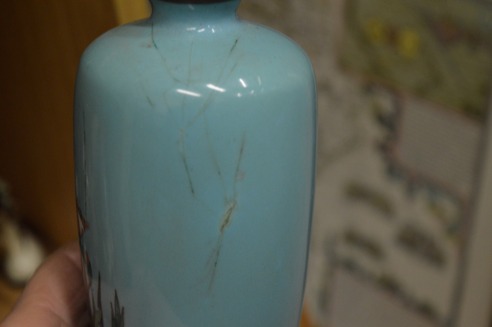 A pair of cloisonne vases and stands (faults) together with other decorative china etc. - Image 3 of 3