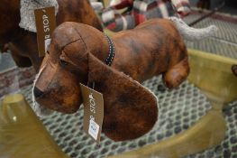 A novelty animal doorstop.