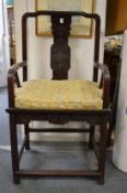 A good Chinese carved redwood armchair.