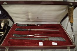 Asprey & Co cased part carving set.