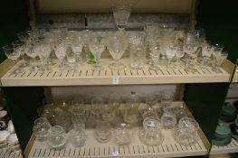 Cut glass drinking glasses.