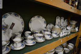 A comprehensive collection of Royal Albert Moonlight Blue porcelain to include numerous plates,