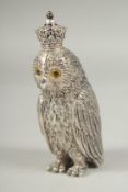 A Russian replica novelty owl perfume bottle, 9cm.