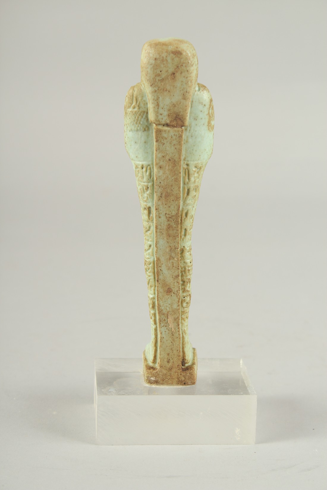 A FINE EYGPTIAN SHABTI on a perspex base, figure 17cm high. - Image 2 of 2