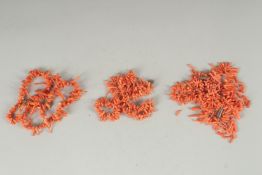 A CORAL NECKLACE, together with a similar coral bracelet, (2).