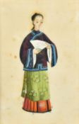 A COLLECTION OF NINE 19TH CENTURY CHINESE WATERCOLOUR ON PITH PAPER PAINTINGS of high-born noble
