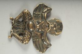 A TIBETAN OR NEPALESE BRONZE FIGURE OF GARUDA, 10cm x 9.5cm.