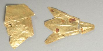 BYZANTINE GOLD LEAF FRAGMENTS.