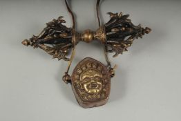A TIBETAN BUDDHISTIC VAJRA AND GAU BOX AMULET, (2).