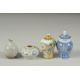FOUR CHINESE MINIATURE POTTERY PIECES, including a small Hoi An Hoard shipwreck cargo pot, a famille - Image 1 of 6