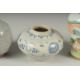 FOUR CHINESE MINIATURE POTTERY PIECES, including a small Hoi An Hoard shipwreck cargo pot, a famille - Image 3 of 6