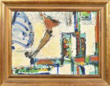 KIMIKO FUJIMURA (B. 1937) JAPANESE, an abstract composition, oil on canvas, signed, further