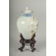 A SMALL CHINESE REPUBLIC PERIOD PORCELAIN JAR AND COVER, on a fitted wooden stand, painted with - Image 2 of 5